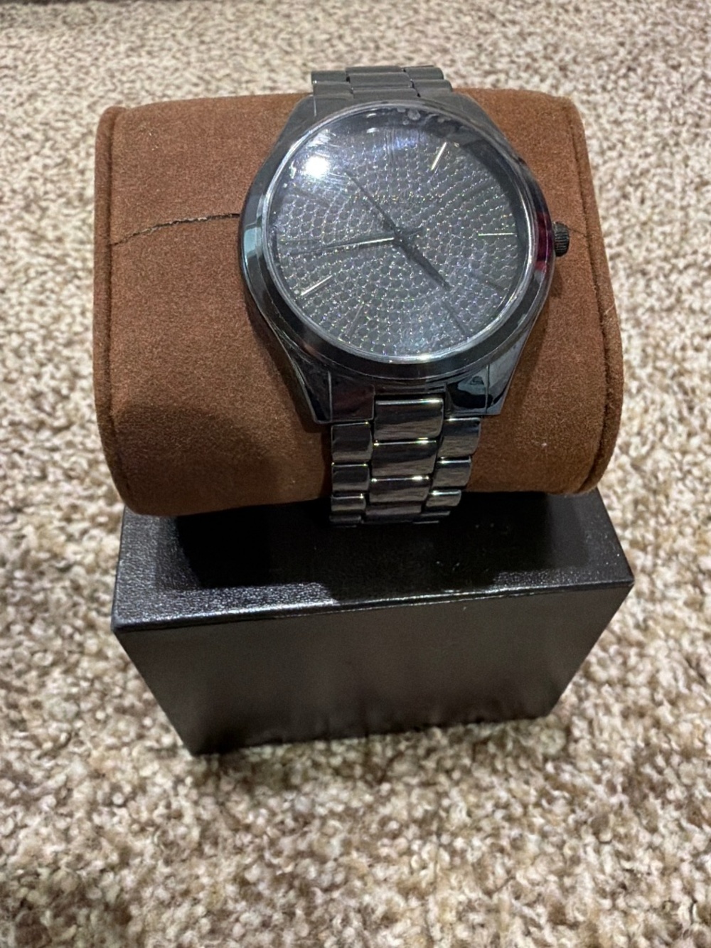New Michael Kors Watch / Black with Black Rhinestone Face